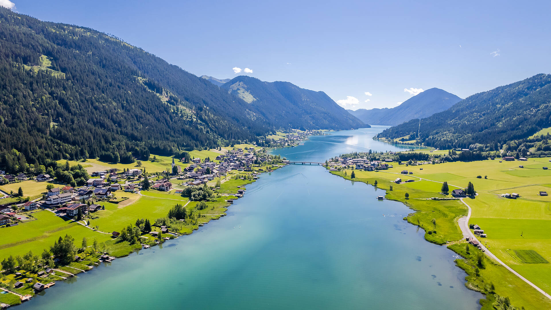 Blick auf den traumhaft schönen Weissensee